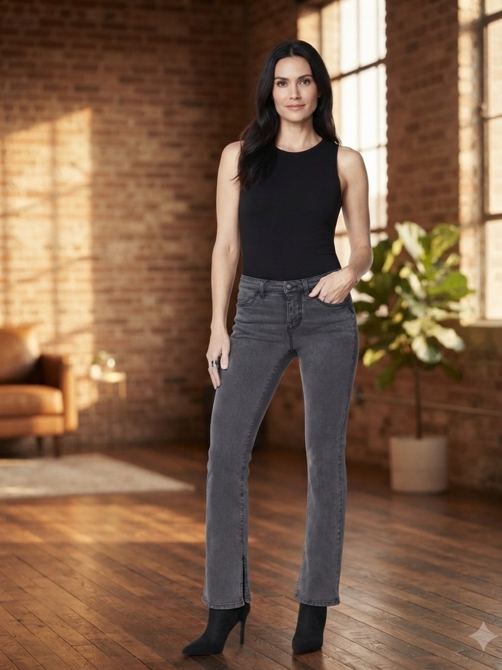 G By Guiliana Boot Cut Jeans With Slits(Waist 28”Rise 10”
Inseam 31”)